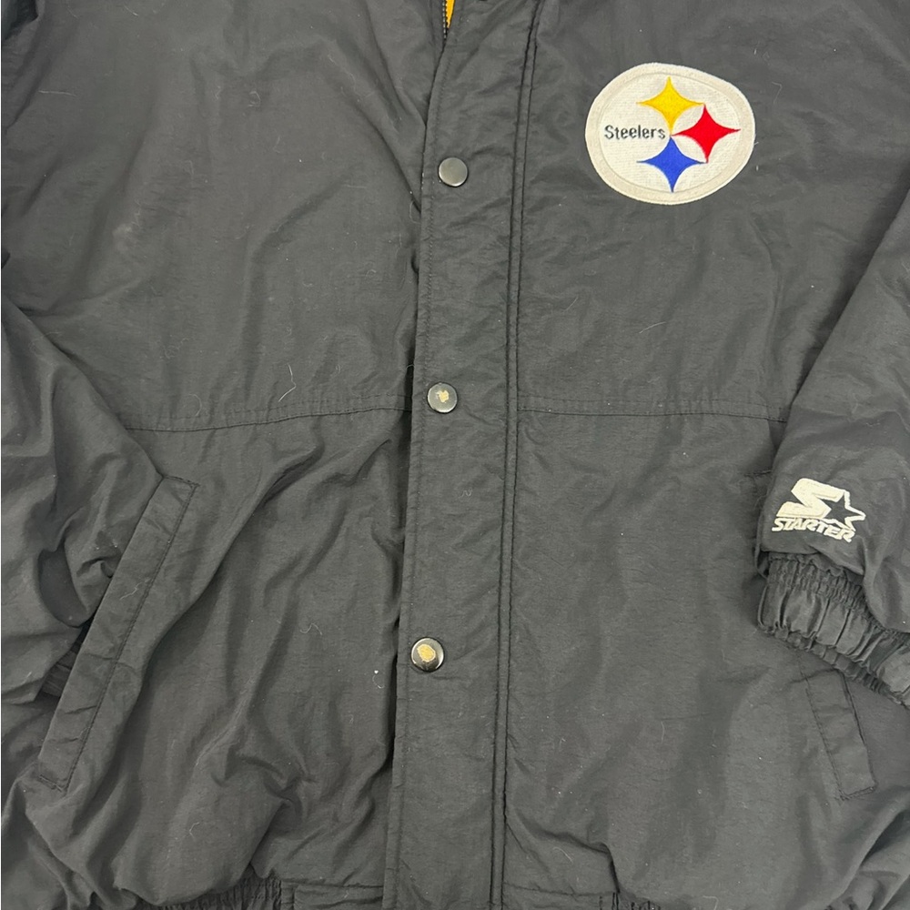Men's Steelers STARTER Black Varsity Jacket Size Large - Picture 3 of 10